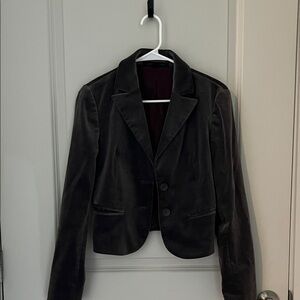 Vintage Express Chic Dark Gray Velvet Blazer